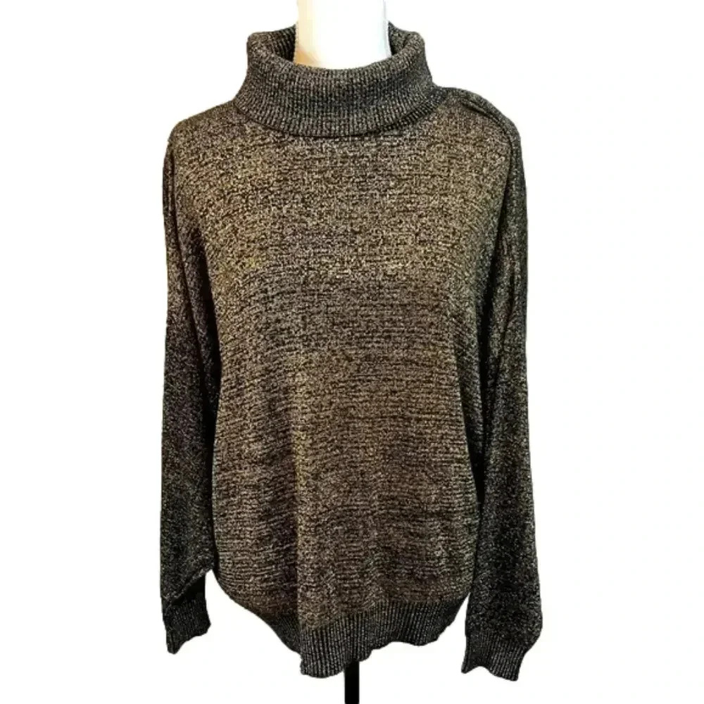 VINTAGE Knitmakers metallic gold/black sweater‎